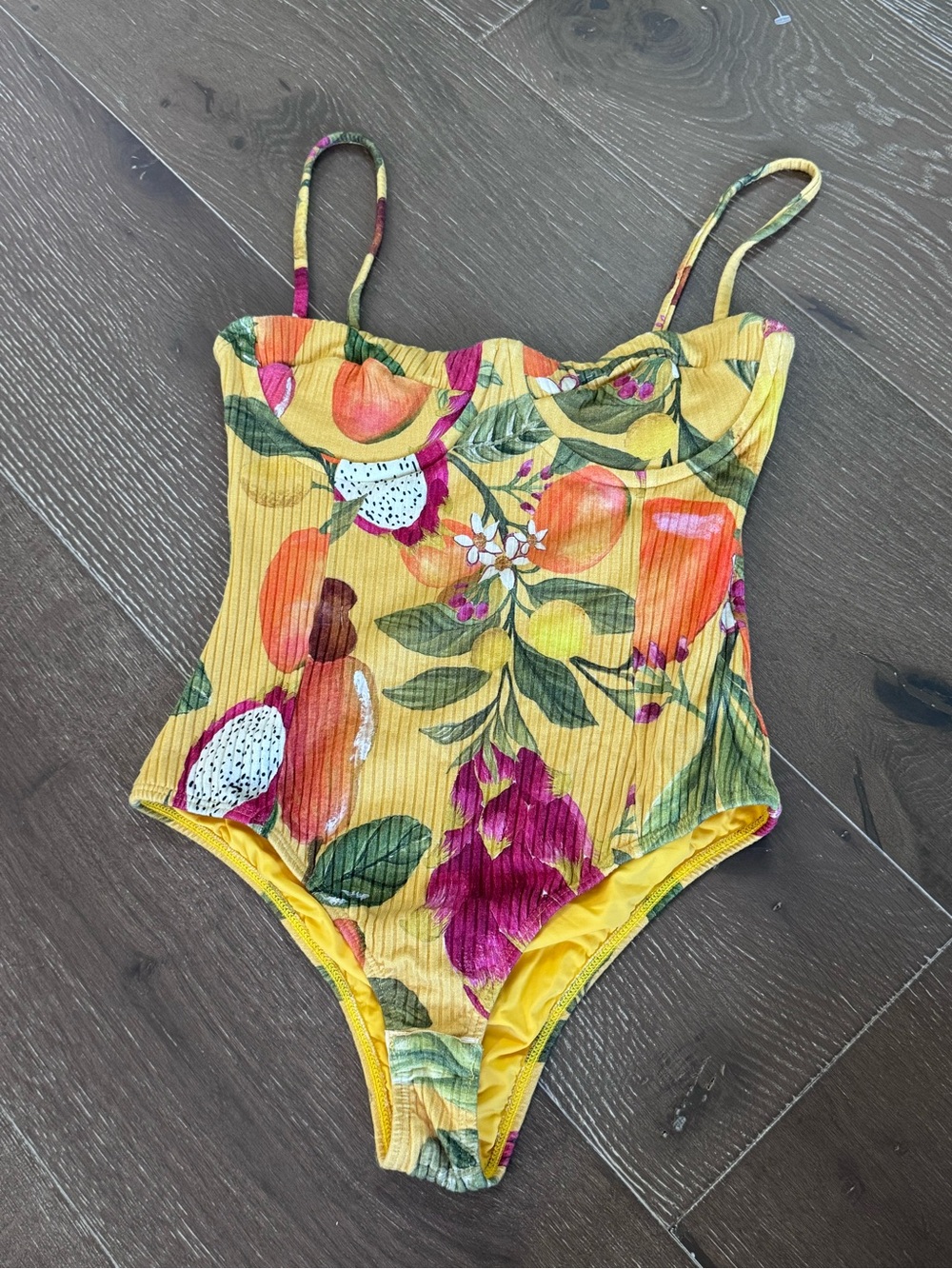 Yellow Tropical Floral One-Piece bodysuit
